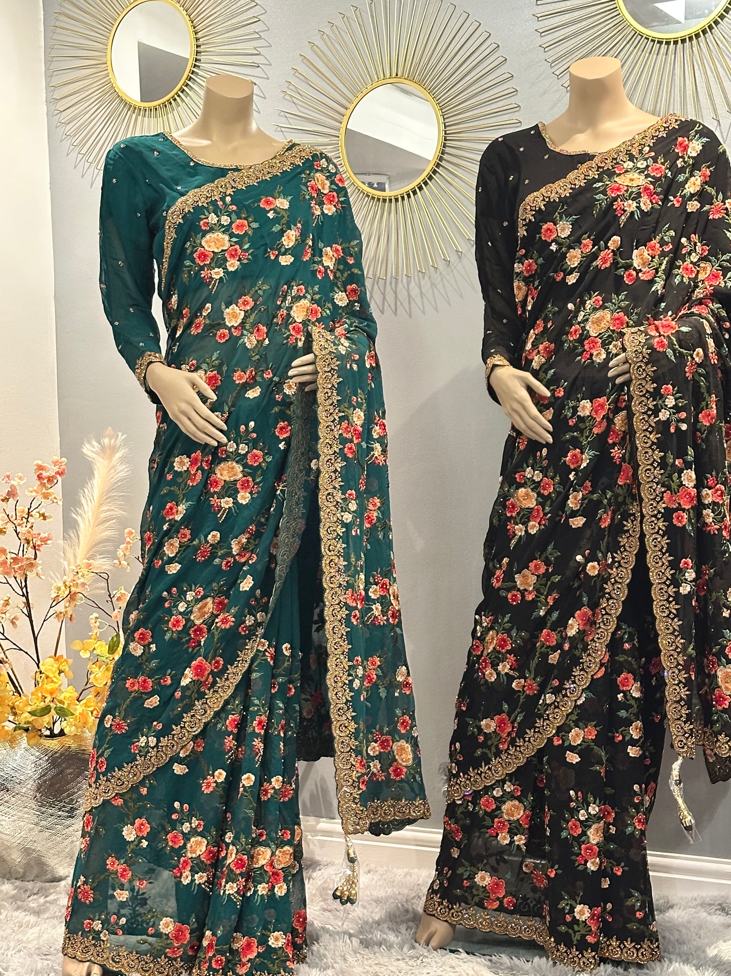 Stunning Heavy Saree With Ready Made Blouse