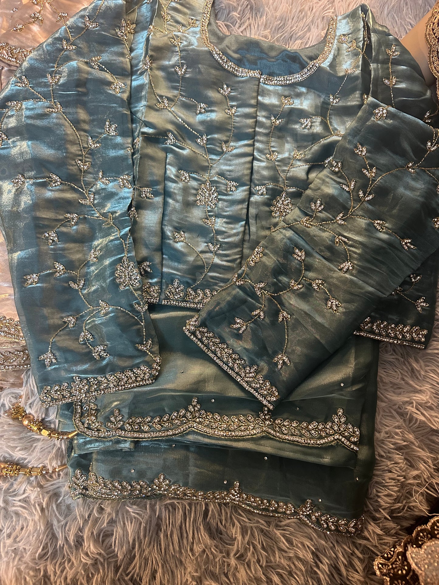 New Organza Saree With Heavy Blouse